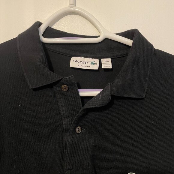 Lacoste Black Long Sleeve Polo (Size 4 Men) - Picture 2 of 3
